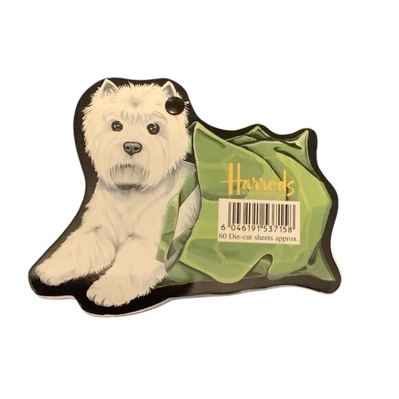 Harrods West Highlander Terrier Westie Dog Die-Cut Notepad 5.75" x 4" - Picture 3 of 6